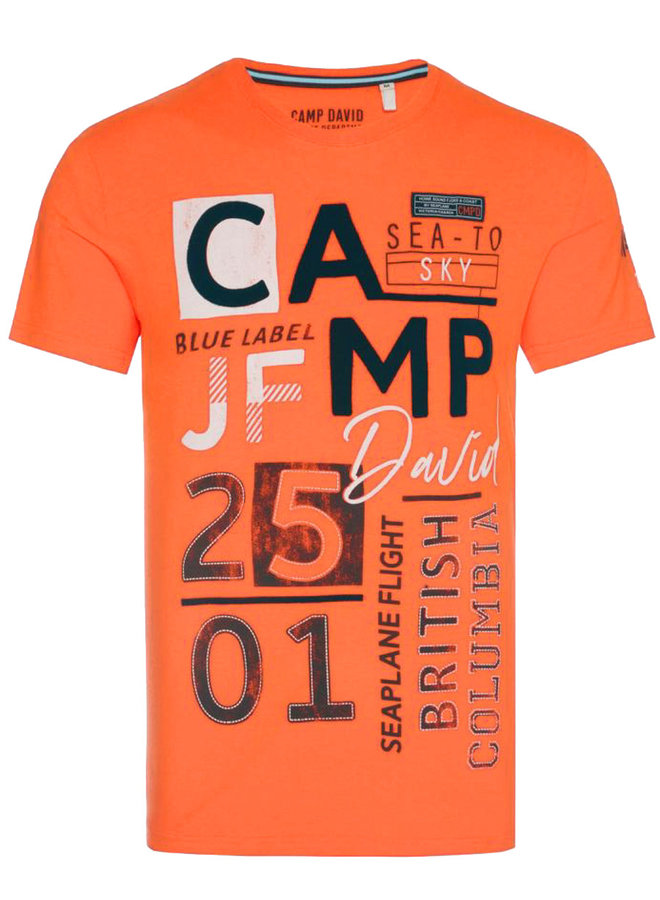 Camp David ® T-shirt with flock print
