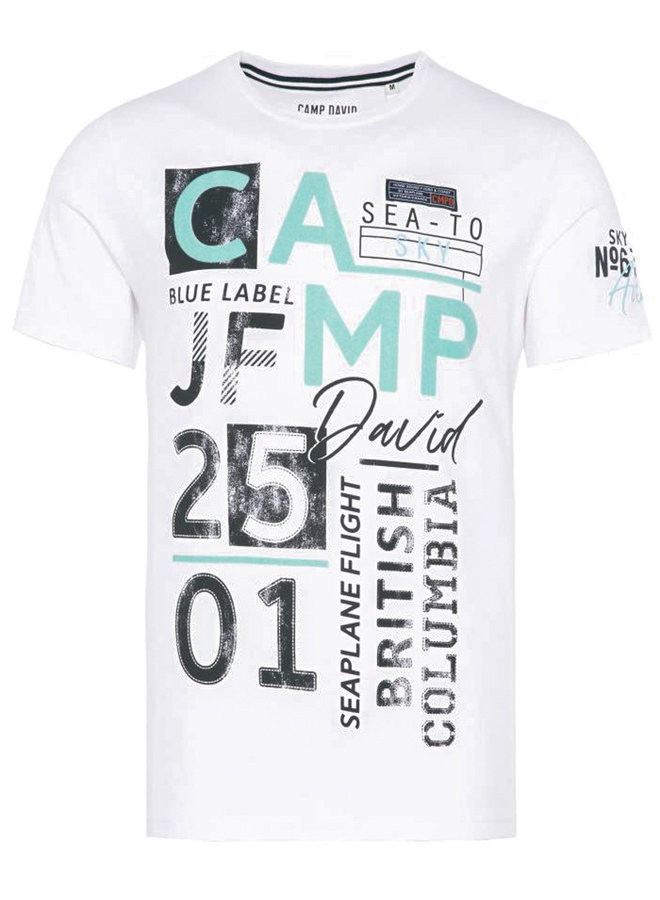 T-shirt Camp David ® avec imprimé floqué