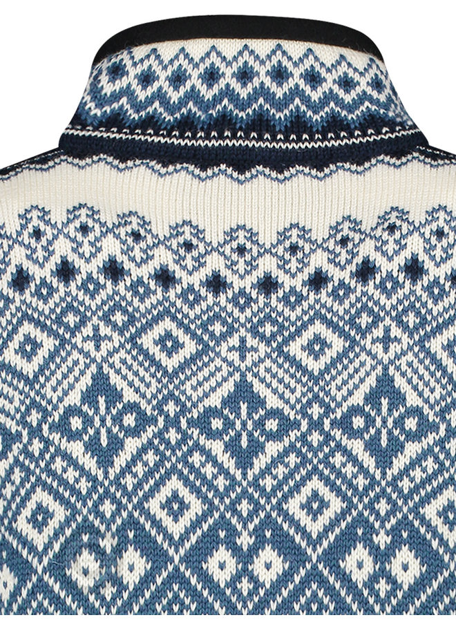 Nordic trui met rits, traditioneel. Blauw