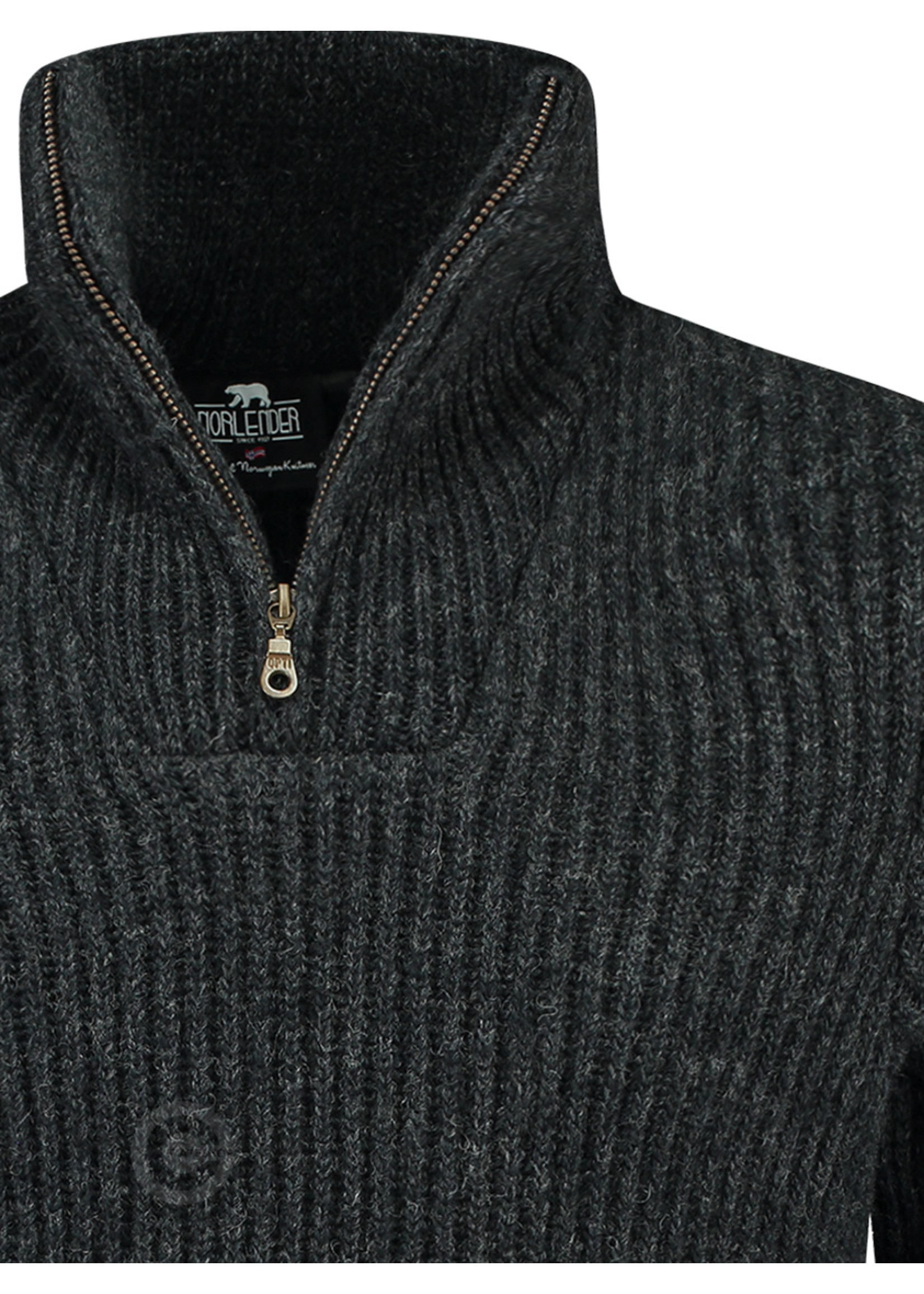 Norfinde Slijtvaste ribtrui van 100% Nordic Wool, Charcoal