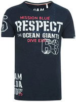 Camp David  T-Shirt aus Flammgarn "Mission Blue" Navy