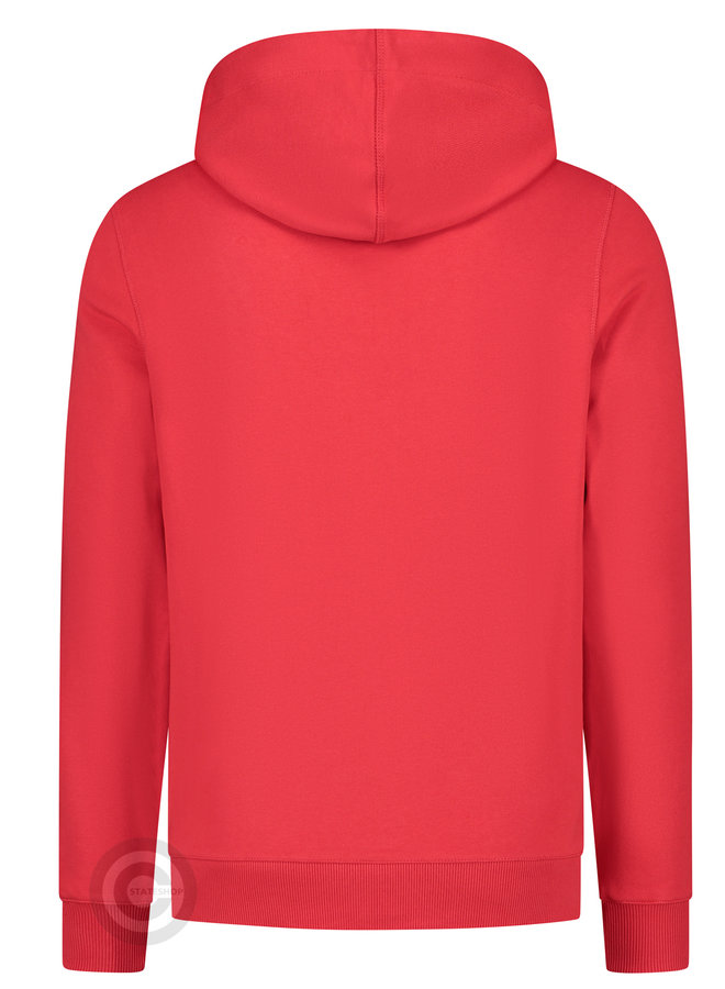 Men's hoodie sweatshirt with hood "Cote d'Azur", red