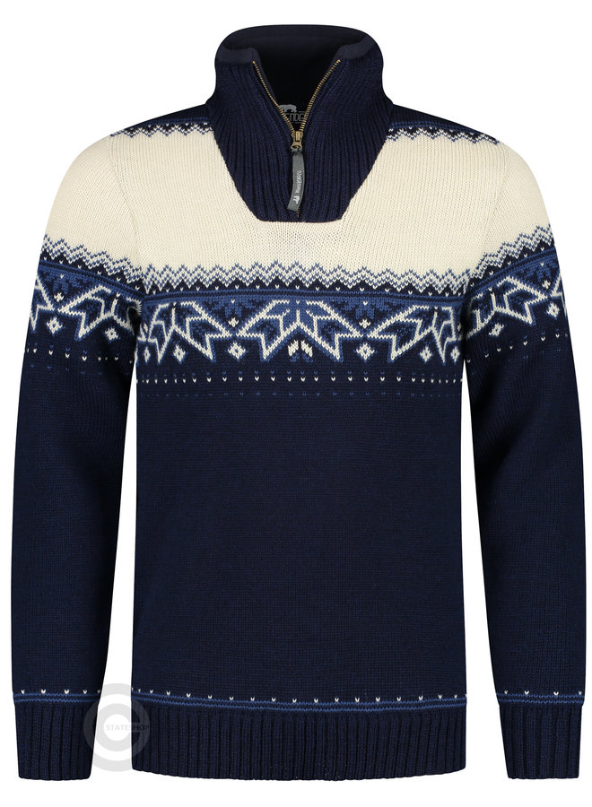 Nordic  sweater with  traditional star pattern, Navy