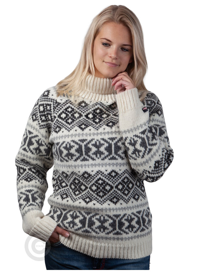 Womens Icelandic jumper with roll neck of 100% wool