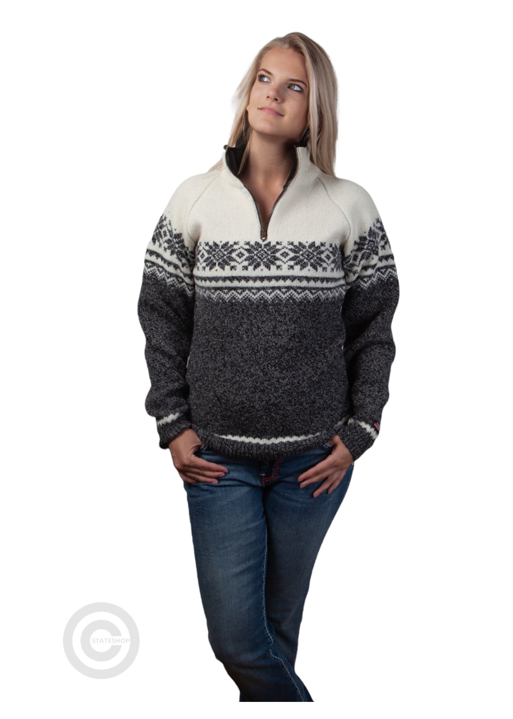 Norfinde Noorse dames trui in Setesdals-design van 100% zuivere wol