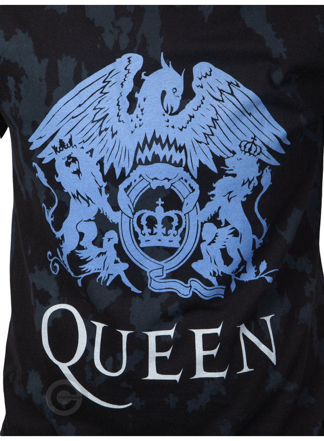 Rockstarz T-shirt Queen "Blue Crest" Dip Dye Black