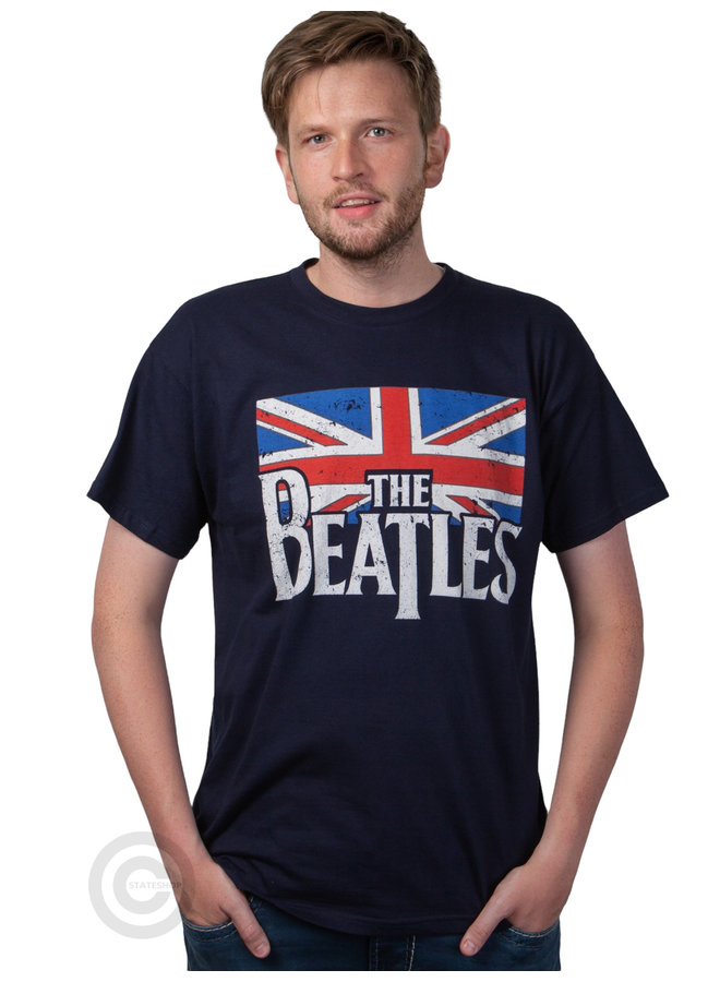 Rockstarz T-shirt Beatles "Vintage Flag" bleu foncé