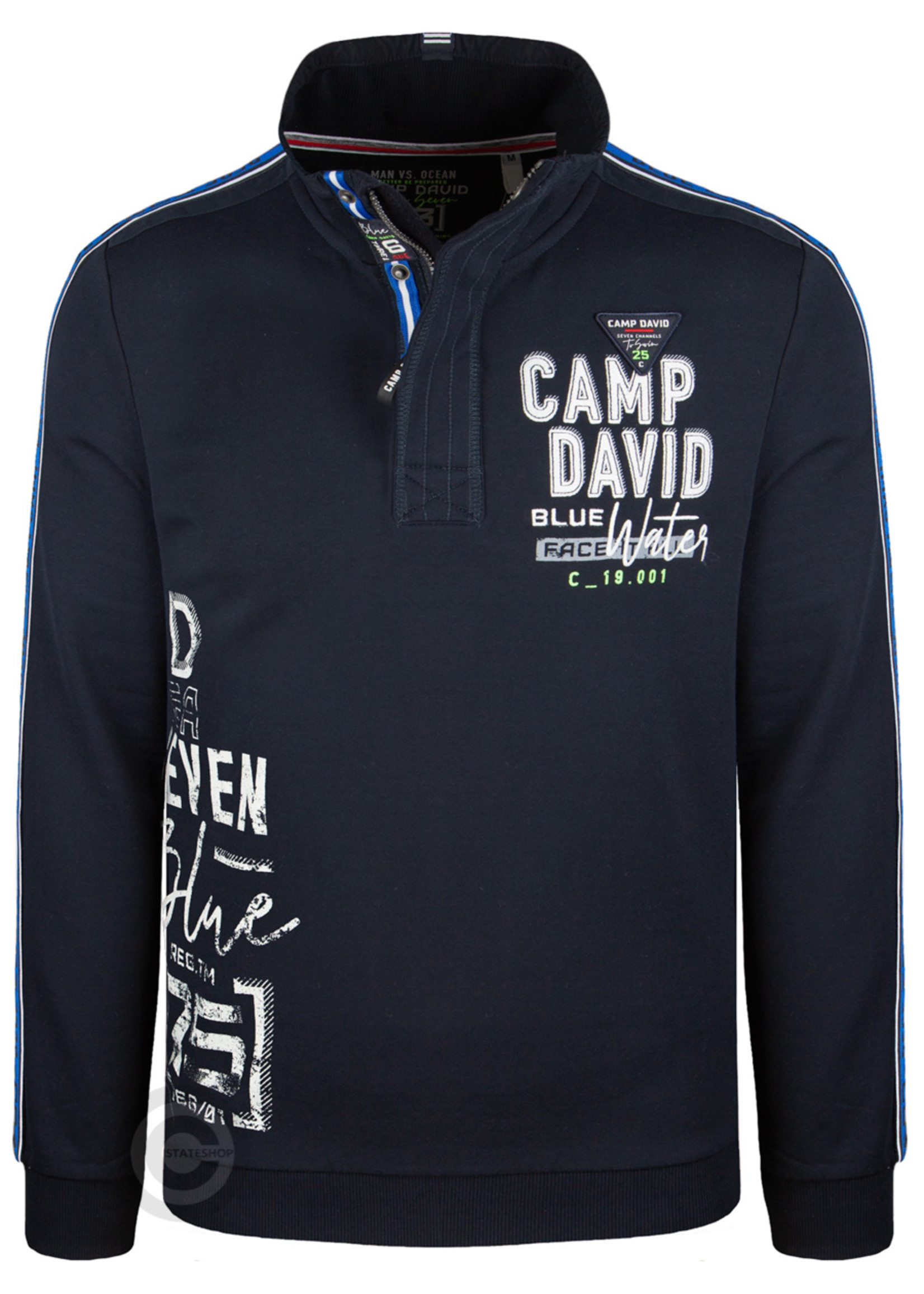 Camp David  Camp David, Troyer sweatshirt "Ocean's Seven" Donkerblauw