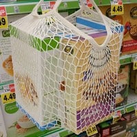 mesh shopping net,  cotton,  to use on a  rollator or wheelchair