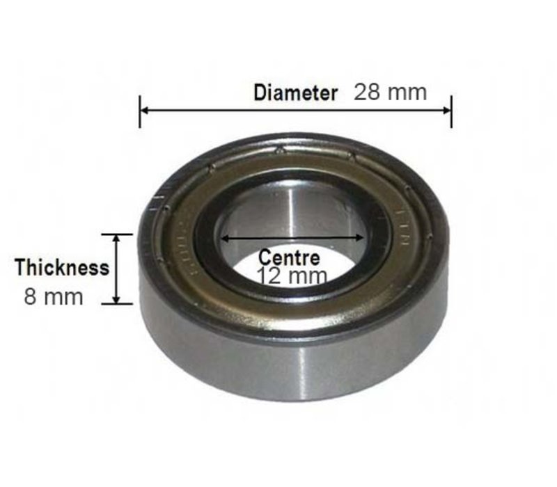 Set of 2 bearings (type 6001 RS), suitable for several rollator  front forks