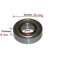 Set of 2 ball bearings (type 6001ZZ), suitable for rollator and wheelchair wheels