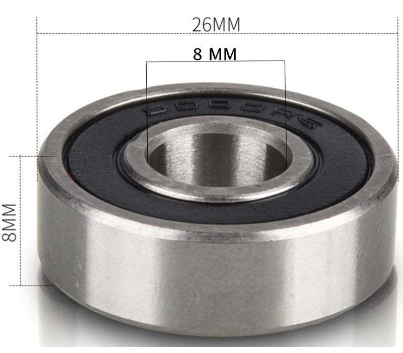 Set of 2 ball bearings (type 6000 RS), suitable for rollator and wheelchair wheels