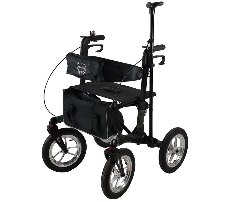 Mobinova Outdoor Flex 2.0 Roillator, lightweight stable small folding frame, 4 pneumatic tires