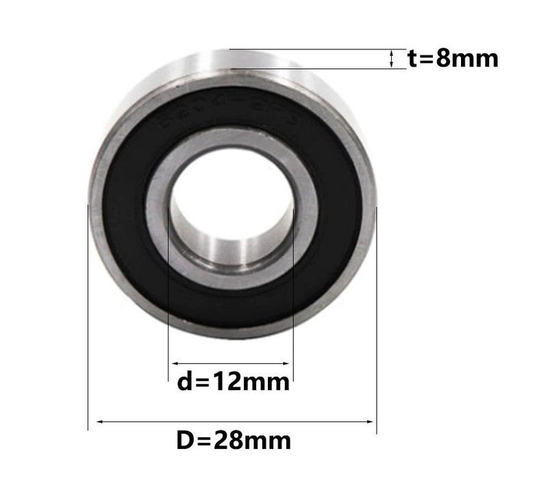 Set of 2 bearings (type 6001 RS), suitable for several rollator  front forks