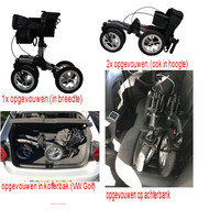 Mobinova Outdoor Flex 2.0 rollator, zeer stabiel, compact opvouwbaar, 4 luchtbanden