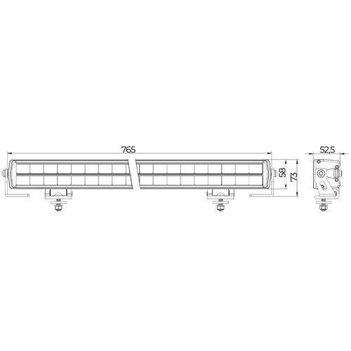 LED Lightbar The Geminus 3 24.300lm / 76,5cm / 9-36v / IP69K