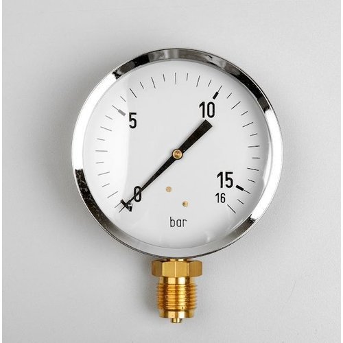 Manometer Gas 0...600 mBar; case 100 mm connection bottom 1/2" 