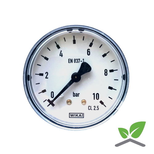 Manometer 0...10 Bar; kast 60 mm aansluiting 1/4" achter 