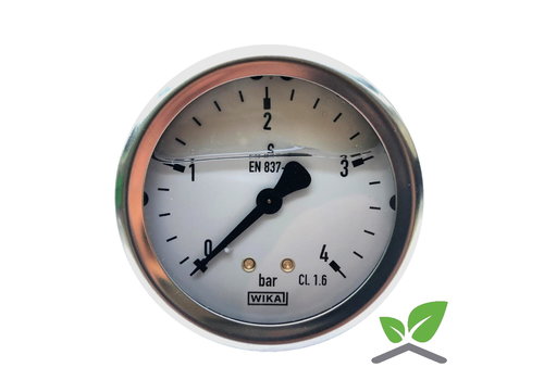 Manometer 0...4 Bar; Glyzerin gefüllt Gehäuse 60 mm Anschluss 1/4" hinten 