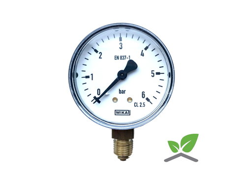 Manometer 0...6 Bar; kast 60 mm aansluiting 1/4" onder 