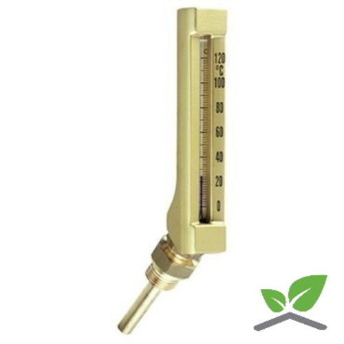Staaf - vloeistofthermometer schuin 1/2" 0...+120 gr. C 
