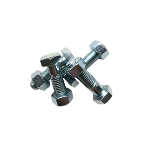 Set of 4 bolts + 4 nuts hexagonal galvanized 