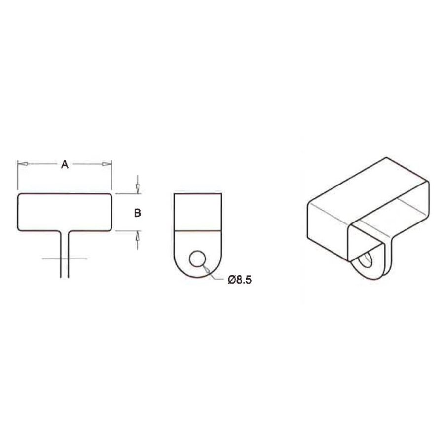 Truss-clips 50x25 mm, centric, galvanised, box 300 pieces (price on request)-2
