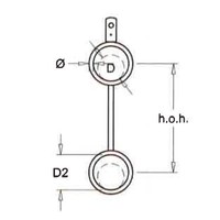 thumb-Gevelhaak enkel lip voor 2x buis 51 t/m 168 mm  (per bundel) - (PRIJS OP AANVRAAG)-2