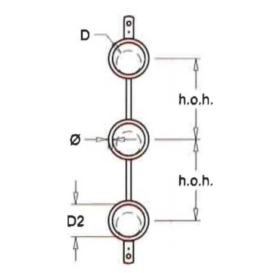 Gevelhaak dubbel lip voor 3x buis 51 t/m 168 mm (per bundel) - (PRIJS OP AANVRAAG)-3