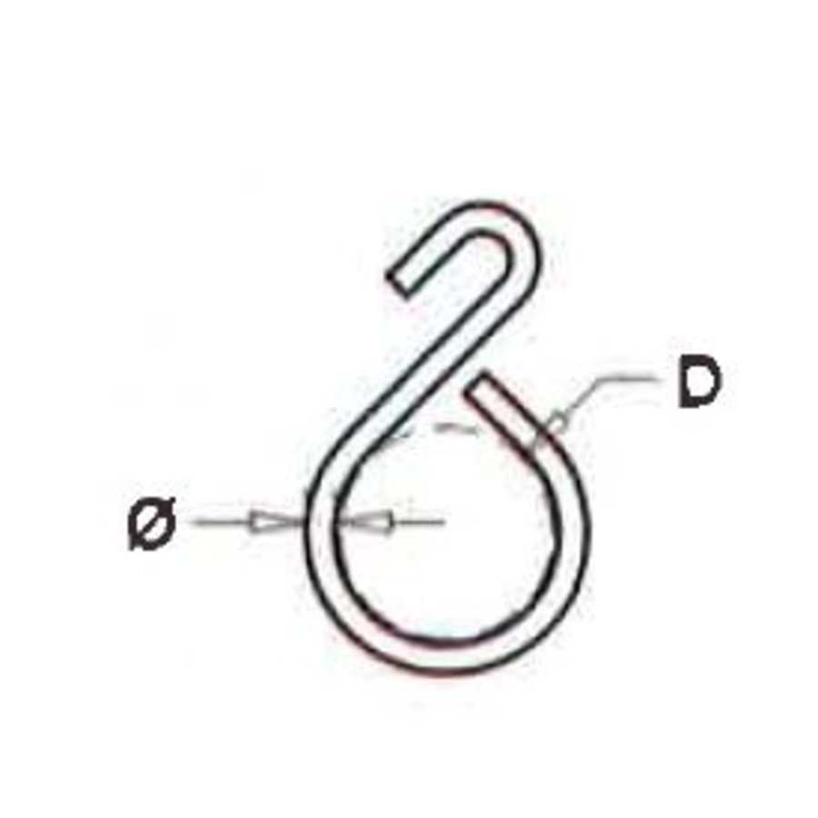 Standard galvanised pear hook, per piece - (Price on request)-2