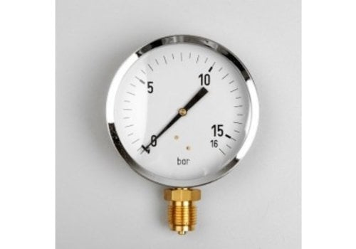 Manometer Gas 0...160 mBar; kast 100 mm aansluiting 1/2" onder 