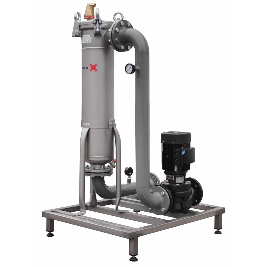 Sotex slib stream filter with Johnson pump and pipework on frame SFU+-1