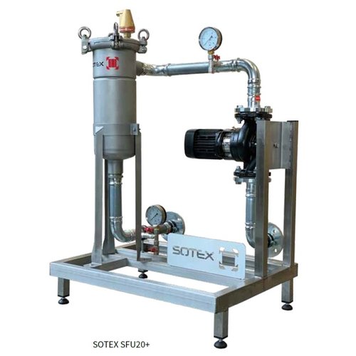 Sotex slib stream filter SFU+ with Grunfos pump and pipework 