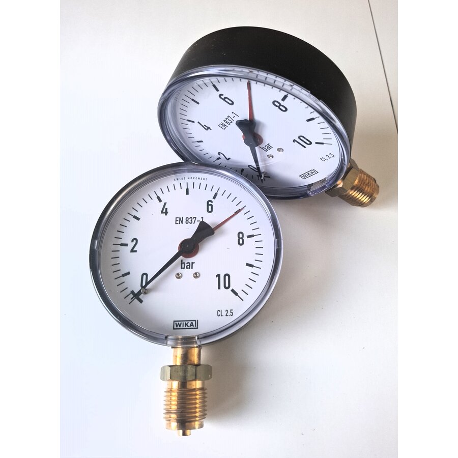 Manometer 0...10 Bar; case 100 mm connection bottom 1/2"-2