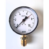 thumb-Manometer 0...10 Bar; case 100 mm connection bottom 1/2"-1
