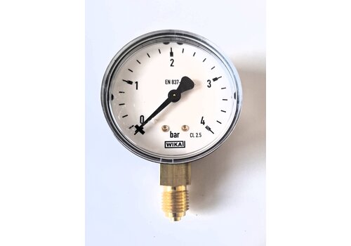 Manometer 0...4 Bar; kast 60 mm aansluiting 1/4" onder 