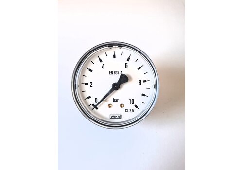 Manometer 0...10 Bar; kast 60 mm aansluiting 1/4" achter 