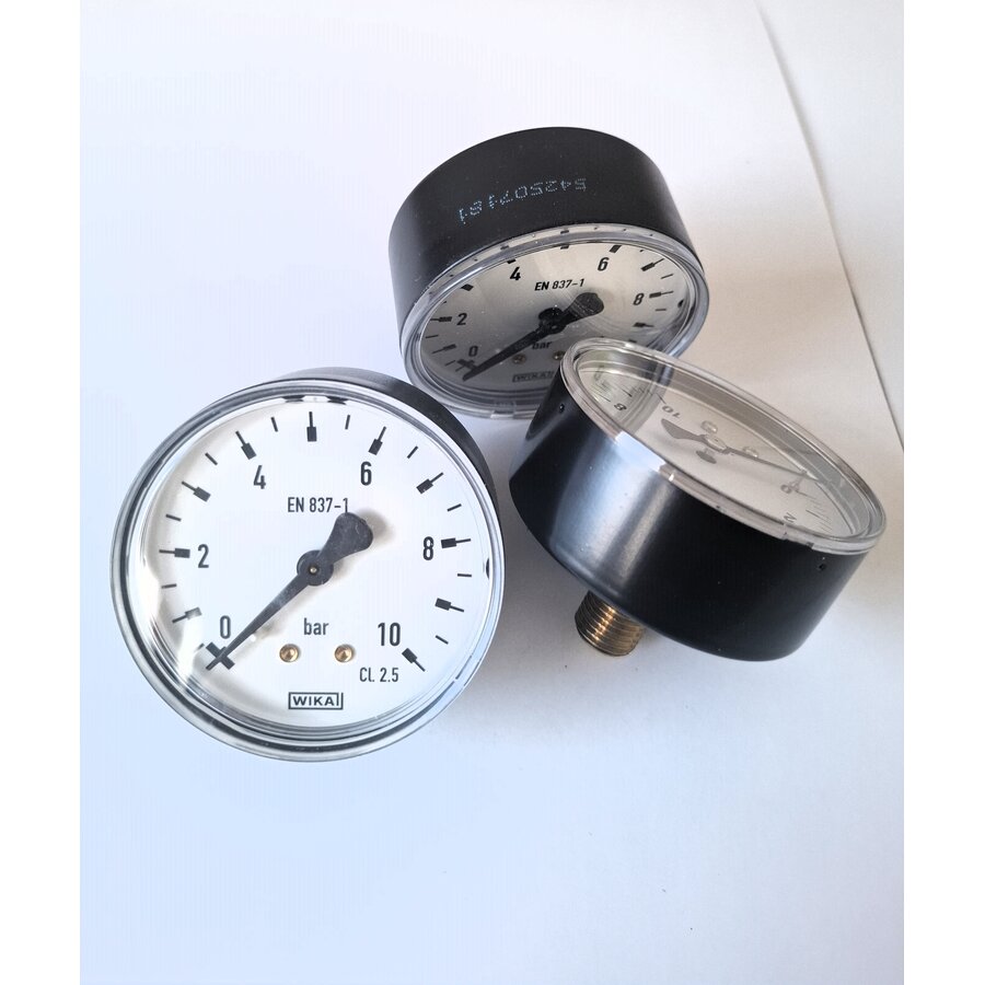 Manometer 0...10 Bar; kast 60 mm aansluiting 1/4" achter-2