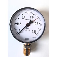 thumb-Manometer 0...1 Bar; Gehäuse 100 mm Anschluss 1/2" unten-1