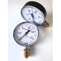 thumb-Manometer 0...1 Bar; case 100 mm connection bottom 1/2"-2