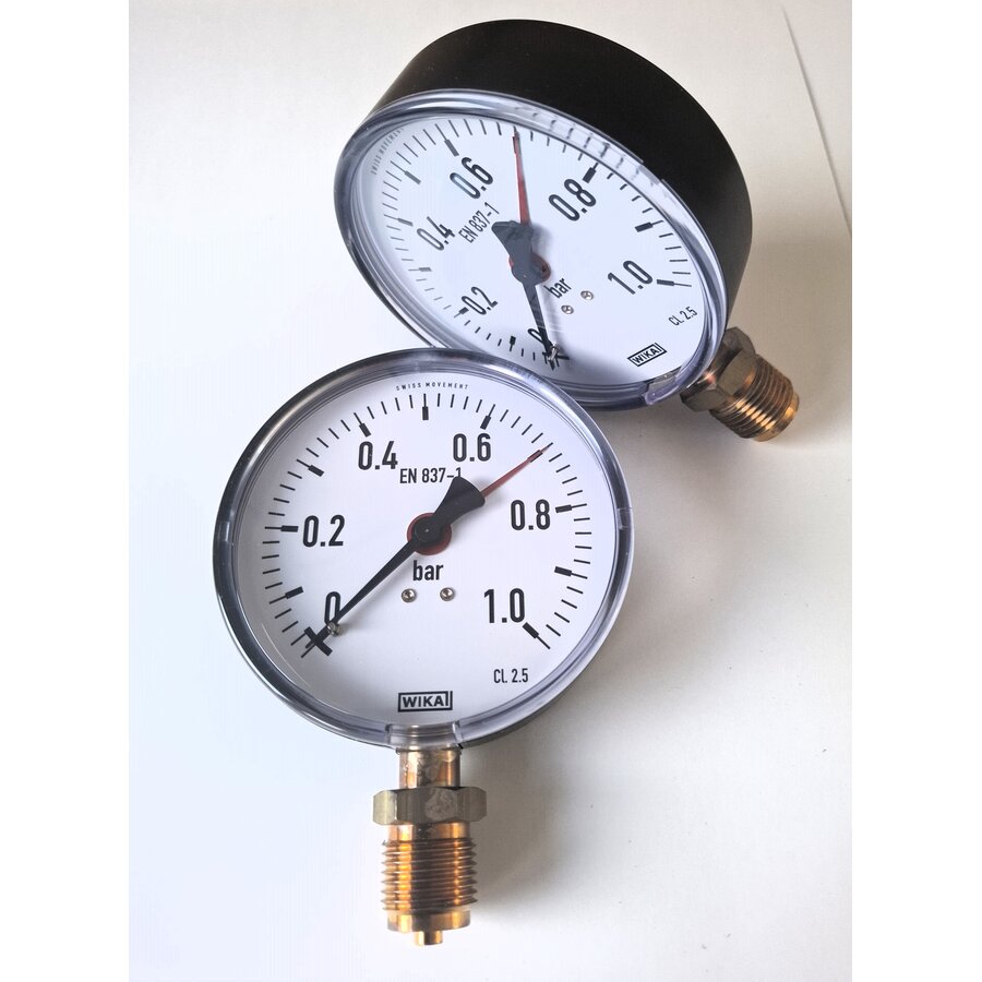 Manometer 0...1 Bar; Gehäuse 100 mm Anschluss 1/2" unten-2
