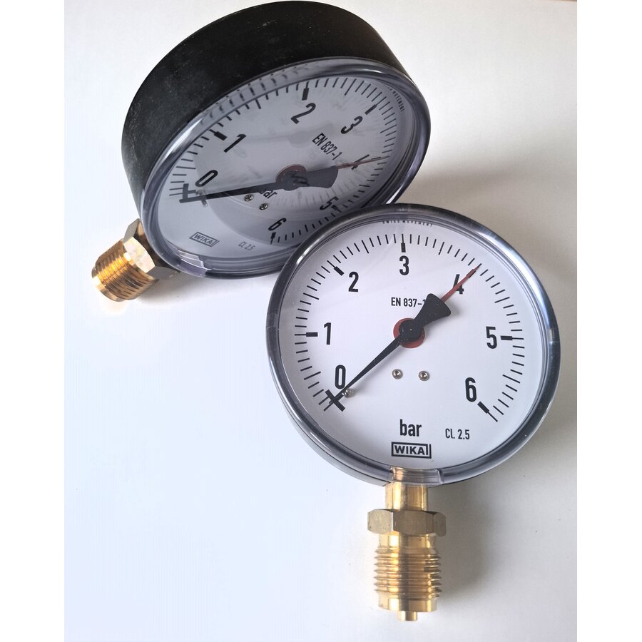 Manometer 0...6 Bar; kast 100 mm aansluiting 1/2" onder-2