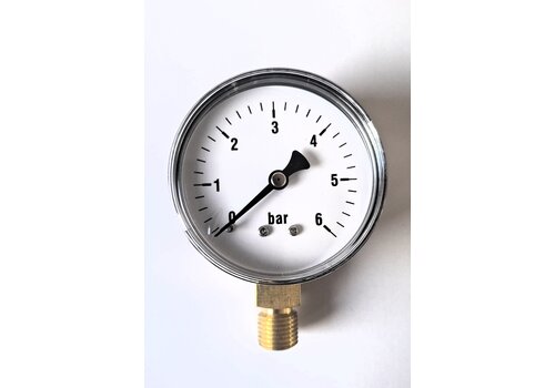 Manometer 0...6 Bar; Gehäuse 60 mm Anschluss 1/4" unten 