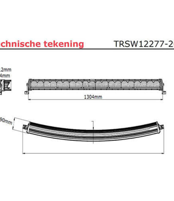 LED Bar | 300 Watt | 20000 Lumen | 9-30V | 40cm. Kabel + Deutsch