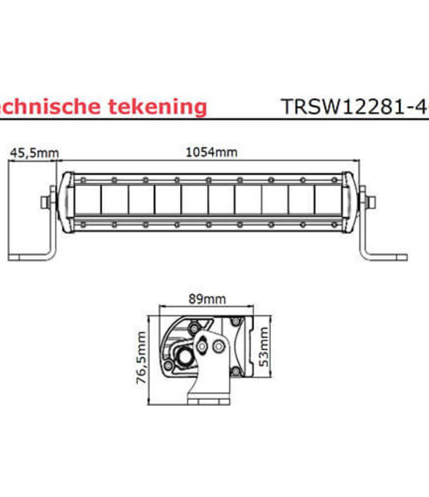 LED Bar | 200 Watt | 8000 Lumen | 9-30V | 40cm. Kabel + Deutsch