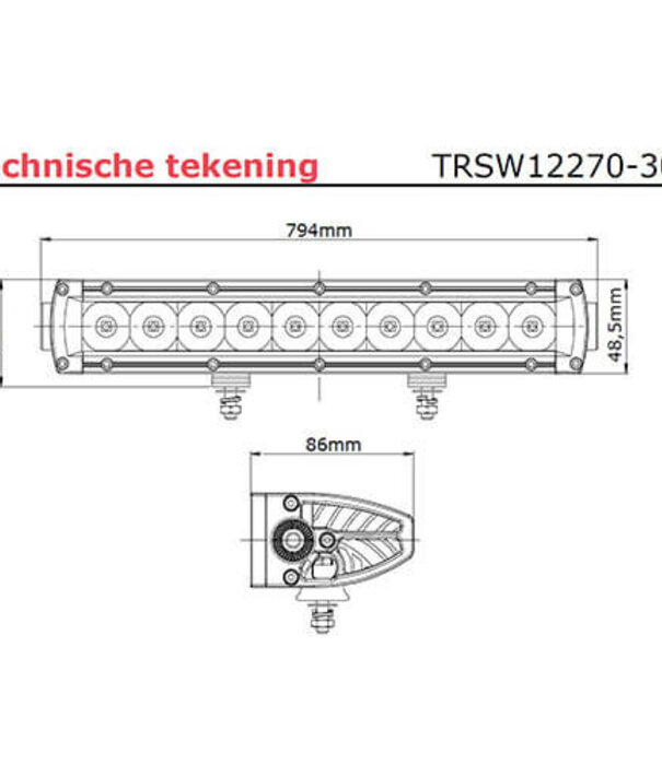 LED Bar | 150 Watt | 14940 Lumen | 9-30V | 40cm. Kabel + Deutsch