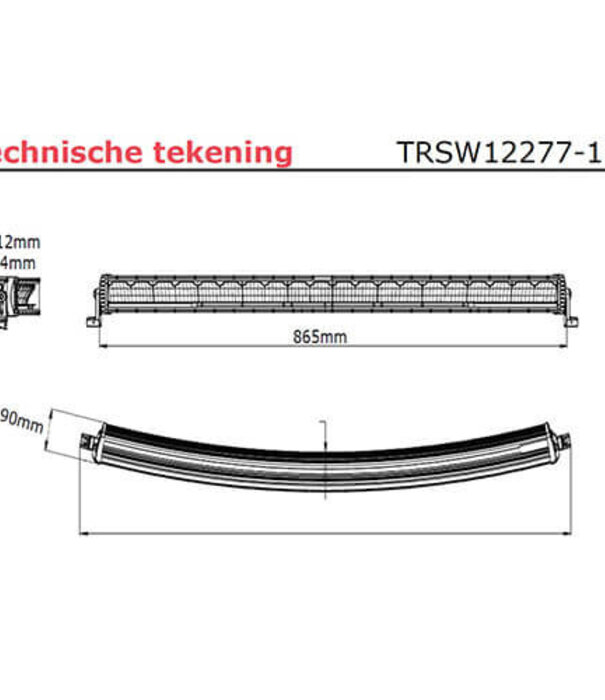 LED Bar | 180 Watt / Lumen 12000 | 9-30V | 40cm. Kabel + Deutsch