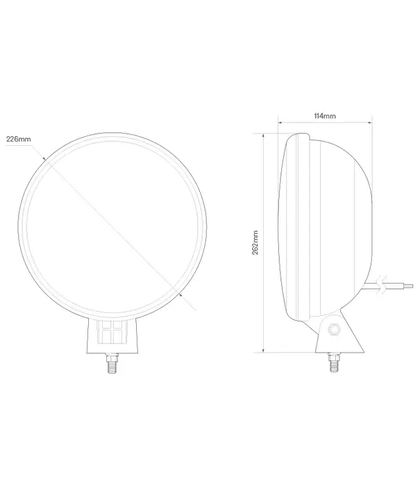 LED R112 Fernscheinwerfer | mit Tagfahrlicht | 12-24v | 30cm. Kabel | DL226