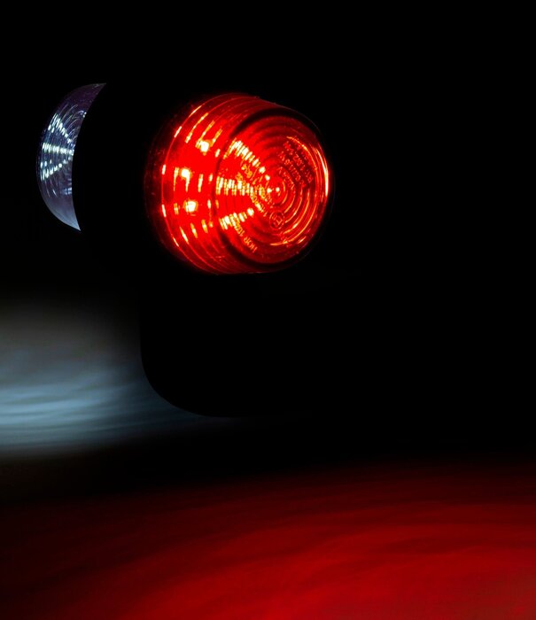 Lampe suspendue LED sombre R-W gauche, tige inclinée, 12/24v, câble 50cm