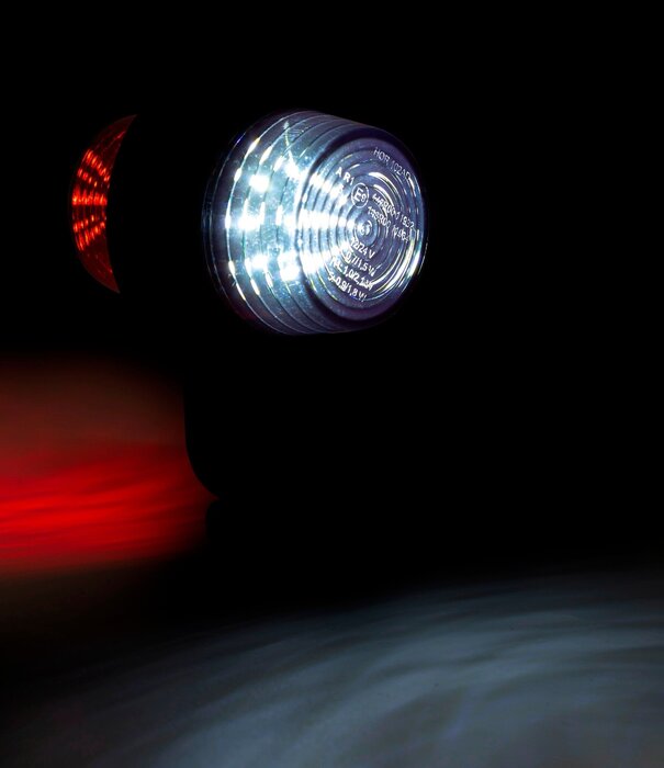 Lampe suspendue LED sombre R-W droite, tige inclinée, 12/24v, câble 50cm